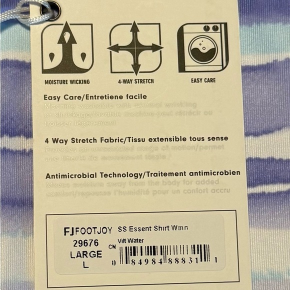 2/$40 FootJoy Womens Blue pattern Golf Polo NWT Size Large - Picture 8 of 8